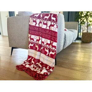 Textilomanie Červeno-biela vianočná mikroplyšová deka SOBI Rozmer: 200 x 220 cm