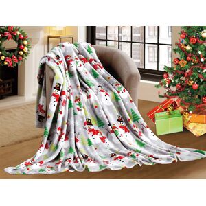 Textilomanie Sivá vianočná mikroplyšová deka SNOWMAN Rozmer: 200 x 220 cm