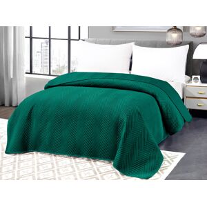 Textilomanie Zelený zamatový prehoz na posteľ so vzorom ARROW VELVET Rozmer: 200 x 220 cm
