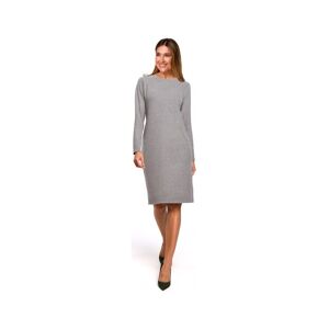 Style  S178 Svetrové šaty s dlhým rukávom - sivé  Šaty