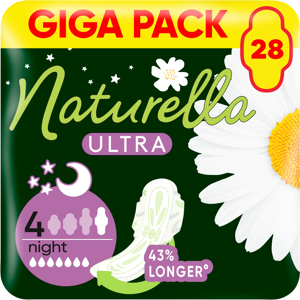 NATURELLA Ultra Night veľkosť 4 vložky s krídelkami 28 ks NATURELLA Ultra Night veľkosť 4 vložky s krídelkami 28 ks