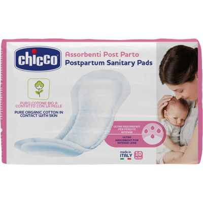 CHICCO Vložky popôrodné 100% organická bavlna 10 ks CHICCO Vložky popôrodné 100% organická bavlna 10 ks