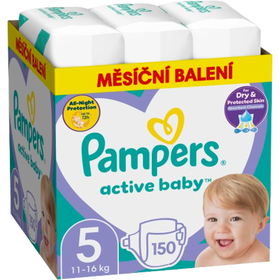 PAMPERS Active Baby S5 (11 - 16 kg), 150 ks PAMPERS Active Baby S5 (11 - 16 kg), 150 ks