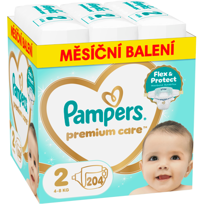 PAMPERS Premium Care Veľkosť 2, 4kg-8kg 204 ks PAMPERS Premium Care Veľkosť 2, 4kg-8kg 204 ks