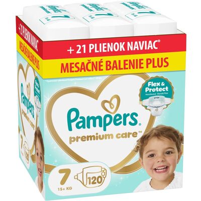 PAMPERS Premium Care Veľkosť 7, 15kg+, 120 ks PAMPERS Premium Care Veľkosť 7, 15kg+, 120 ks