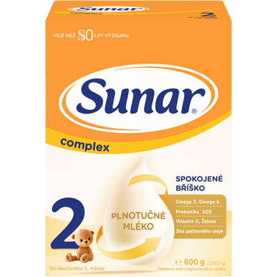 SUNAR Complex 2 následná dojčenská mliečna výživa 600 g SUNAR Complex 2 následná dojčenská mliečna výživa 600 g