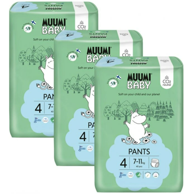 MUUMI BABY jednorazové EKO nohavičkové plienky 4 Maxi 7-11 kg, 120 ks MUUMI BABY jednorazové EKO nohavičkové plienky 4 Maxi 7-11 kg, 120 ks
