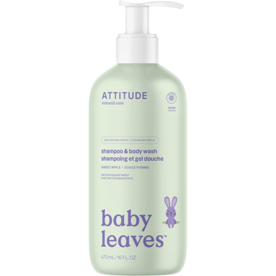 ATTITUDE Baby leaves Detské telové mydlo a šampón 2v1 s vôňou sladkého jablka 473 ml ATTITUDE Baby leaves Detské telové mydlo a šampón 2v1 s vôňou sladkého jablka 473 ml