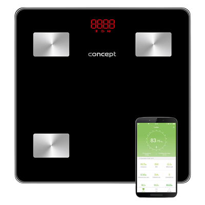 CONCEPT Osobná váha VO4001 diagnostická 180kg čierna CONCEPT Osobná váha VO4001 diagnostická 180kg čierna