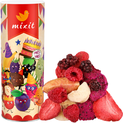 MIXIT Veľké chrumkavé ovocie - Narodeninové 140 g MIXIT Veľké chrumkavé ovocie - Narodeninové 140 g