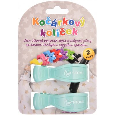 T-TOMI Kočíkové štipce pastel mint 2 ks T-TOMI Kočíkové štipce pastel mint 2 ks