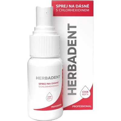 HERBADENT Professional sprej na ďasná s chlórhexidínom 25 ml HERBADENT Professional sprej na ďasná s chlórhexidínom 25 ml