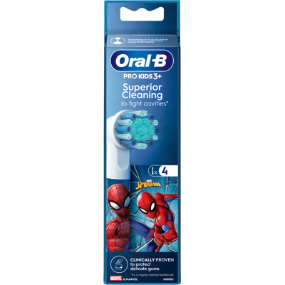 ORAL-B Pro Kids náhradné hlavice s motivom Spidermana 4 ks ORAL-B Pro Kids náhradné hlavice s motivom Spidermana 4 ks