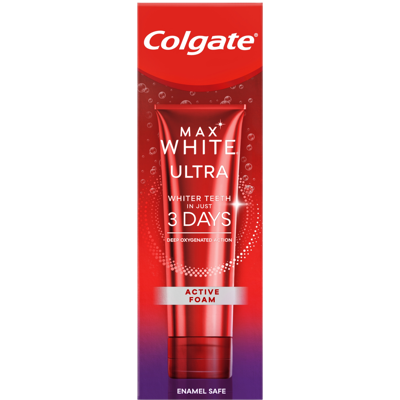 COLGATE Max White Ultra Active Foam, bieliaca zubná pasta 50 ml COLGATE Max White Ultra Active Foam, bieliaca zubná pasta 50 ml