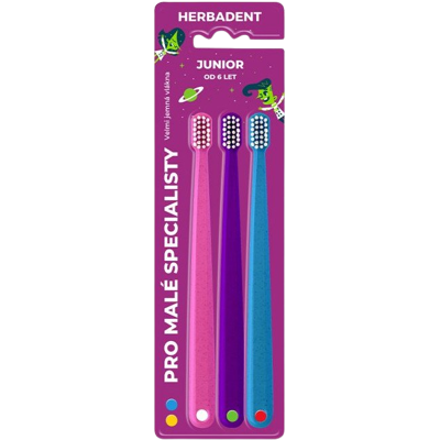 HERBADENT JUNIOR Zubná kefka Tripplepack 3 ks HERBADENT JUNIOR Zubná kefka Tripplepack 3 ks