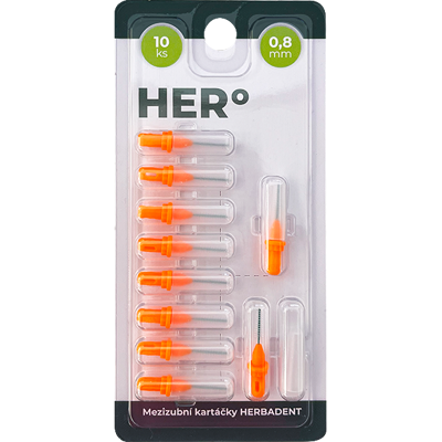 HERBADENT HERo doplnkové balenie medzizubných kefiek 0,8 mm, 10 ks HERBADENT HERo doplnkové balenie medzizubných kefiek 0,8 mm, 10 ks