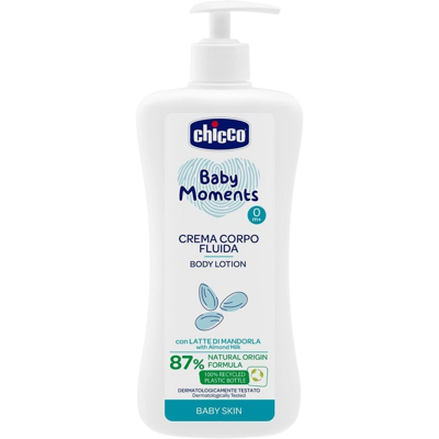 CHICCO Mlieko telové s dávkovačom Baby Moments 87 % prírodných zložiek 500 ml CHICCO Mlieko telové s dávkovačom Baby Moments 87 % prírodných zložiek 500 ml