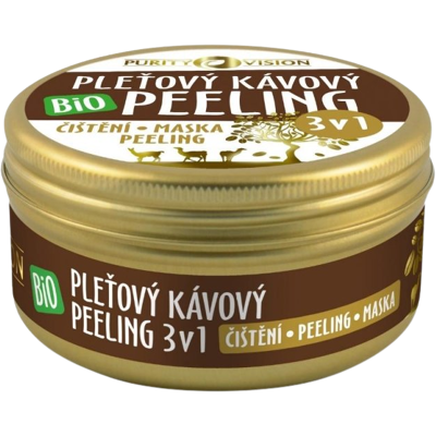 PURITY VISION Bio Kávový pleťový peeling 3v1, 70 ml PURITY VISION Bio Kávový pleťový peeling 3v1, 70 ml