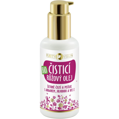 PURITY VISION Ružový čistiaci olej s arganom, jojobou a vit. E BIO 100 ml PURITY VISION Ružový čistiaci olej s arganom, jojobou a vit. E BIO 100 ml