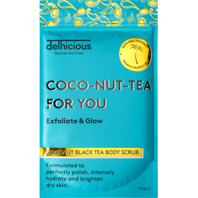 DELHICIOUS Black Tea Body Scrub Coconut 100 g DELHICIOUS Black Tea Body Scrub Coconut 100 g