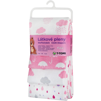 T-TOMI Látkové plienky, dážd 76 x 76 cm 4 ks T-TOMI Látkové plienky, dážd 76 x 76 cm 4 ks