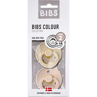 BIBS Colour Cumlíky z prírodného kaučuku, veľkosť 2, Vanilla/Blush 2 ks BIBS Colour Cumlíky z prírodného kaučuku, veľkosť 2, Vanilla/Blush 2 ks