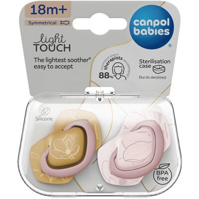 CANPOL BABIES Cumlík silikónový symetrický Light touch GOLD 18m+ ružový 2 ks CANPOL BABIES Cumlík silikónový symetrický Light touch GOLD 18m+ ružový 2 ks