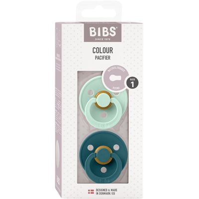 BIBS Colour Cumlíky z prírodného kaučuku - veľkosť 1, Nordic Mint/Forest Lake, 2 ks BIBS Colour Cumlíky z prírodného kaučuku - veľkosť 1, Nordic Mint/Forest Lake, 2 ks
