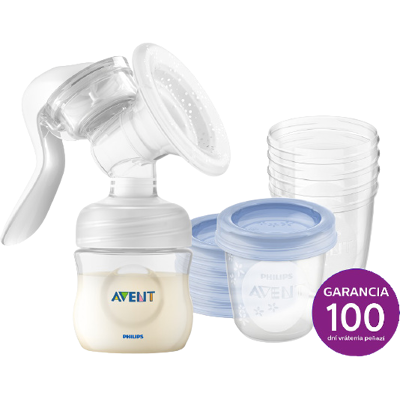 PHILIPS AVENT Odsávačka materského mlieka manuálna + VIA 180 ml PHILIPS AVENT Odsávačka materského mlieka manuálna + VIA 180 ml