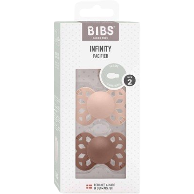 BIBS Symetrické silikónové cumlíky Infinity, veľkosť 2, Blush / Woodchuck 2 ks BIBS Symetrické silikónové cumlíky Infinity, veľkosť 2, Blush / Woodchuck 2 ks