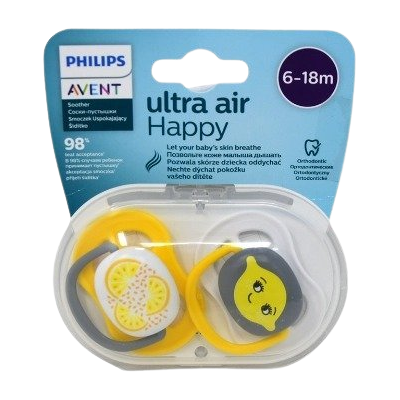 PHILIPS AVENT Cumlík Ultra air neutral citrus 6-18m 2 ks PHILIPS AVENT Cumlík Ultra air neutral citrus 6-18m 2 ks