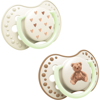 LOVI Cumlík svietiaci silikónový dynamický TEDDY LOVE 0-6m 2 ks LOVI Cumlík svietiaci silikónový dynamický TEDDY LOVE 0-6m 2 ks