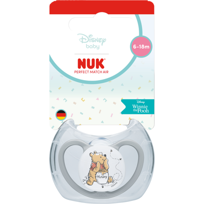 NUK Cumlík Perfect Match AIR DISNEY Medvedík Pú GREY 6-18m BOX NUK Cumlík Perfect Match AIR DISNEY Medvedík Pú GREY 6-18m BOX