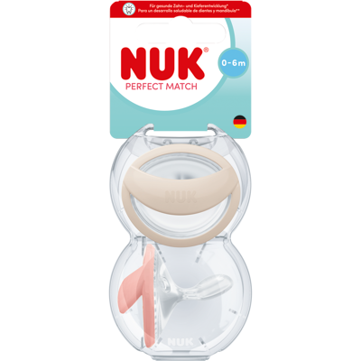 NUK Cumlík Perfect Match BEIGE/RED 0-6m BOX 2 ks NUK Cumlík Perfect Match BEIGE/RED 0-6m BOX 2 ks
