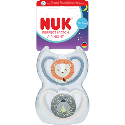 NUK Cumlík Perfect Match AIR Night Lion 0-6m 2 ks NUK Cumlík Perfect Match AIR Night Lion 0-6m 2 ks