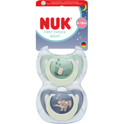 NUK Cumlík First Choice Night Hippo/Koala 6-18m 2 ks NUK Cumlík First Choice Night Hippo/Koala 6-18m 2 ks