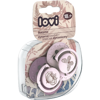 LOVI Dynamický utišujúci cumlík Botanic 18 m+, 2 ks LOVI Dynamický utišujúci cumlík Botanic 18 m+, 2 ks