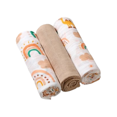 BABYONO Plienky mušelínové Super soft - béžová 3 ks BABYONO Plienky mušelínové Super soft - béžová 3 ks