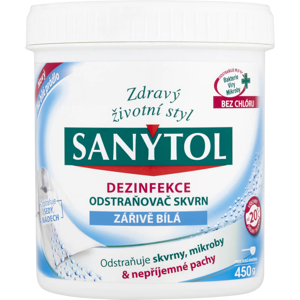 SANYTOL Dezinfekčný odstraňovač škvŕn Žiarivá biela 450 g SANYTOL Dezinfekčný odstraňovač škvŕn Žiarivá biela 450 g