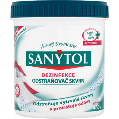 SANYTOL Dezinfekčný odstraňovač škvŕn 450 g SANYTOL Dezinfekčný odstraňovač škvŕn 450 g