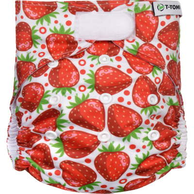 T-TOMI Plienka vrecková, typ AIO - suchý zips, 4-15kg, Strawberries T-TOMI Plienka vrecková, typ AIO - suchý zips, 4-15kg, Strawberries