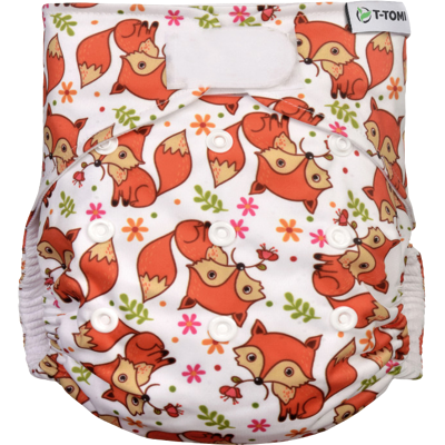T-TOMI Plienka vrecková, typ AIO - suchý zips, 4-15kg, Foxes T-TOMI Plienka vrecková, typ AIO - suchý zips, 4-15kg, Foxes