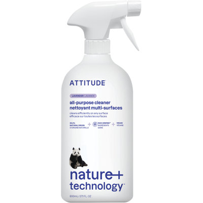 ATTITUDE Nature+ Univerzálny čistič s vôňou levandule s rozprašovačom 800 ml ATTITUDE Nature+ Univerzálny čistič s vôňou levandule s rozprašovačom 800 ml