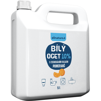 ALLNATURE Biely ocot 10 % s vôňou pomaranča 5000 ml ALLNATURE Biely ocot 10 % s vôňou pomaranča 5000 ml