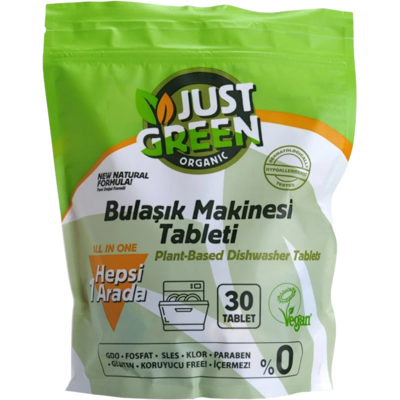 JUST GREEN Organické tablety do umývačky riadu 30 ks JUST GREEN Organické tablety do umývačky riadu 30 ks