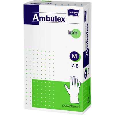 AMBULEX rukavice latexové veľ. M nesterilné pudrované 100 ks AMBULEX rukavice latexové veľ. M nesterilné pudrované 100 ks
