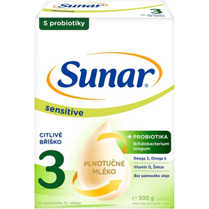 SUNAR Sensitive 3, batoľacie mlieko 500 g SUNAR Sensitive 3, batoľacie mlieko 500 g