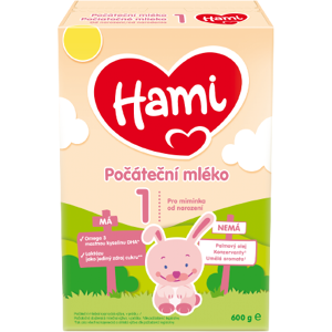 HAMI 1 Počiatočné dojčenské mlieko od narodenia 600 g HAMI 1 Počiatočné dojčenské mlieko od narodenia 600 g
