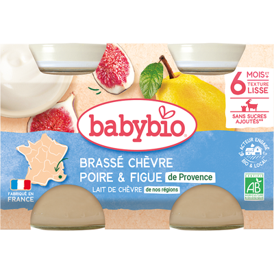 BABYBIO desiata z kozieho mlieka hruška, figa 2 x 130 g BABYBIO desiata z kozieho mlieka hruška, figa 2 x 130 g