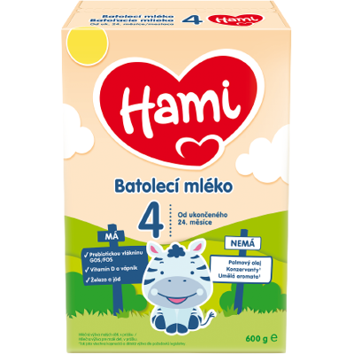 HAMI 4 Batoľacie mlieko od uk. 24. mesiaca 600 g HAMI 4 Batoľacie mlieko od uk. 24. mesiaca 600 g